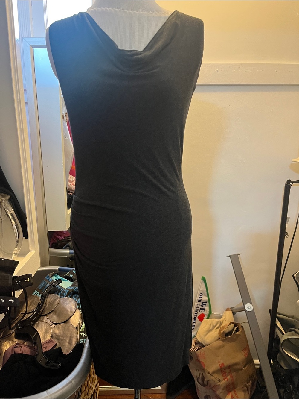 Unlisted Black Cowl Neck Midi Dress